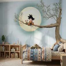 Papel de Parede Infantil Goku anime Dragon Ball Jardim Encantado Decoração bebê