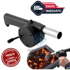 Soprador Acendedor Manual Fogo Churrasqueira para Churrasco Lareira Carvão Brasa Inox
