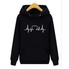Blusa de Frio Moletom Feminino Batimentos Casaco Algodão Capuz e Bolso Envio Rápido