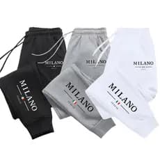 Kit 3 Calças Masculina Moletom Jogger Unissex Calças Flanelada Streetwear Milano Algodão Calças Largas Estampadas