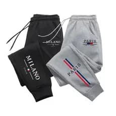 Kit 2 Calças Masculina Moletom Jogger Flanelado Com Bolsos Novidade Streetwear Moda Casual Algodão
