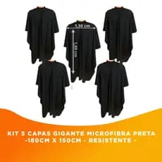 Kit 5 Capa De Corte Preta Gigante Com Fecho Em Zíper 1,80m top