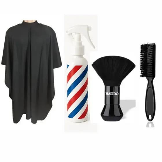 Capa Profissional De Corte Cetim Lisa Borrifador 280ml Espanador Grande Barbeiro Escovinha Limpeza