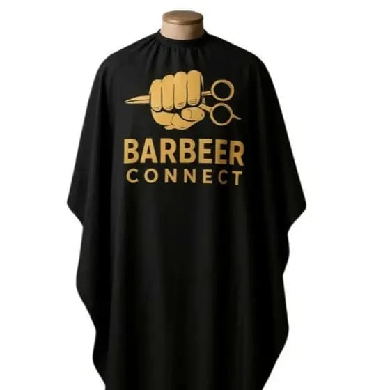 Capa Barbeiro Profissional De cetim Para Corte Com Zíper top