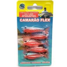 Isca Camarão Artificial Flex de 5,5cm - embalagem c/ 5 iscas