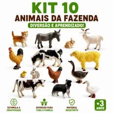 Kit 10 Miniaturas De Animais Da Fazenda Brinquedos De Borracha Miniaturas (sortidos)