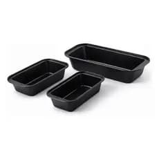 Forma De Bolo Pão Inglês Retangular Antiaderente Kit 3 Peças