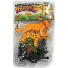 Kit 6 Animais Da Fazenda E Animais Selvagens De Borracha Brinquedo  (aleatórios)