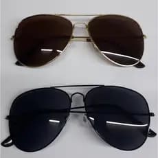 Óculos de Sol Adulto Masculino Feminino Aviador Proteção UV Fashion Estiloso Praia Unissex Preto