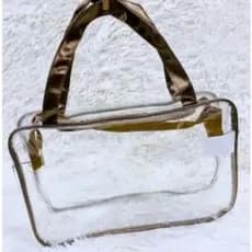 bolsa necesser transparente bonito para maquiagem acessórios dia a dia