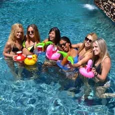 Boia Porta Copo Inflável De Fruta Piscina Diversos Cores E Modelos Formatos Variados Suporte