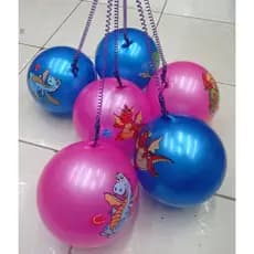 Kit 6 Bola Vinil Poing Poing AZUL/ROSA Tema De Dragão Cordão Com Mola - somente na cores AZUL E ROSA