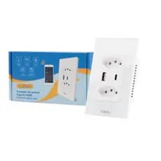 Tomada Inteligente WiFi Com USB Tipo C Controle App