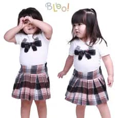 Conjunto Blusa e Saia Menina Elegante Confortável Patricinha