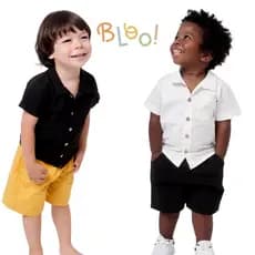 Conjunto Infantil Camisa E Bermuda Para Meninos Mauricinho Blogueirinho Confortável