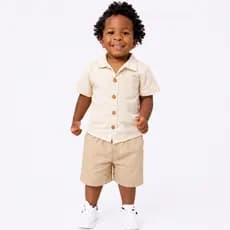 Conjunto Infantil Camisa e Bermuda Menino Mauricinho Roupa Blogueirinho Confortável Estiloso