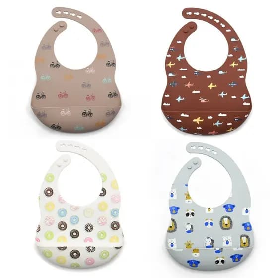 Babador Silicone Pega Migalhas Com Ajuste Infantil Estampado