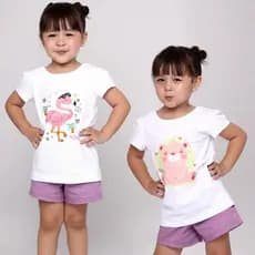 Conjunto Infantil Para Meninas Camiseta Manga Curta + Short 100% Algodão Sun Verão 2026