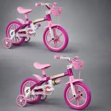 Bicicleta Bicicletinha Infantil Aro 12 Flower 11 Rosa - Nathor