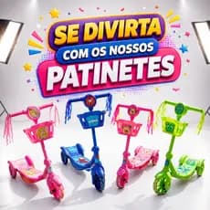 Patinete Infantil  C / Cesta Luz E Som - HK Brinquedos