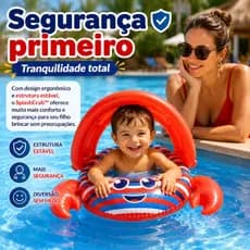 Bote Infantil Caranguejo Vermelho Seguro Divertido Design Infantil Atividades Aquaticas