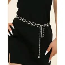 cinto geométrico strass prata longo feminino cinto delicado novo