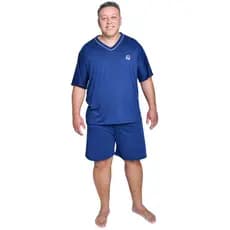 Pijamas Masculino Manga Curta e Short Leve e Estiloso do P ao G3 Plus Size
