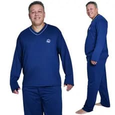 Pijama Longo Plus Size Conjunto Masculino Leve Solto Dormir Noites Tranquilas Roupa Masculina Macia Leve Não Incomoda