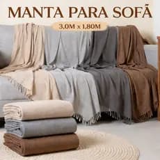 Manta para Sofá Luxo King Gigante 3,0x1,8m Decorativa Premium Algodão Capa Protetora Grande Elegante