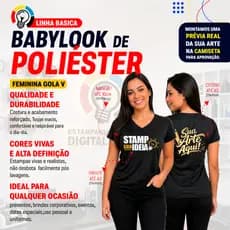 Babylook Poliester Penteada Personalizada para seus eventos, uniformes e uso casual.