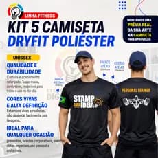 Kit com 5 Camisetas Dryfit Poliester Personalizada para academias , eventos, uniformes e uso casual