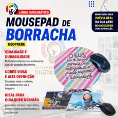Mouse Pad Borracha Neoprene Personalizada para uso pessoal, brindes e eventos