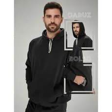 Casaco de Moletom Liso Masculino e Feminino com Capuz e Bolso Canguru