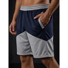 Bermuda Masculina Bicolor Chimpa Com Bolsos Cós Ajustável Confortável