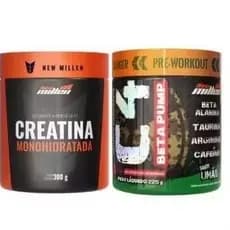 kit Creatina 300G + Pré treino New millen Sabor Limão 225 g