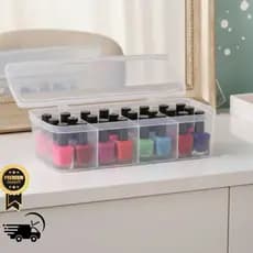 Organizador Porta Esmalte Bijuterias Anzol Remédios Ferramentas Costura com 4 Divisórias Caixa Box Resistente de plástic