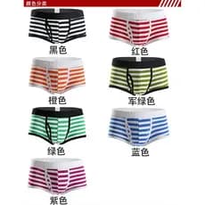 Novos Cuecas de Boxer de Roupa íntima masculina Cuecas de Boxer de Algodão Listrado Respirável Abertura Lateral Calças de Cintura Média