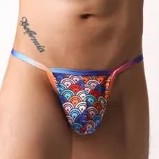 Cueca masculina de cintura baixa listrada malha respirável super elástica super macia