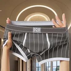 Cuecas boxer masculinas de algodão puro, cuecas boxer de cintura média para jovens, Shorts para meninos
