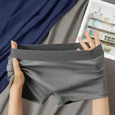 Cueca boxer masculina de algodão puro para meninos, cintura média, confortável, respirável, cueca boxer