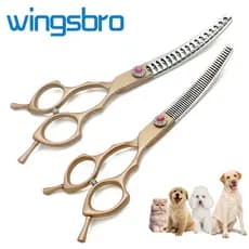 Tesoura Chunkers Curva De 7 Camadas De Desbaste Curvada De Aço Inoxidável Para Cuidados Com Cães Gatos Peso Leve Design