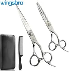 Wingsbro 6.7 Polegadas kit Tesoura De Corte De Cabelo Barbeiro Desbaste Texturizante Para