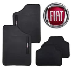 Conjunto de Tapete Automotivo Preto Personalizado 4 Peças Fiat