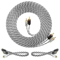 Kit Cabo 5 Metros Taramps RCA Injetado Stereo + 2 Cabos Y 1 Fêmea 2 Machos