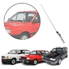 Antena Externa Cromada Sinal de Radio Plug Din 80cm Telescópica Gol/Voyage/Parati/Saveiro-4Pontos