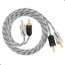 Cabo RCA Injetado Flexível Transparente 1 Metro Taramps Stereo Para Carro Som Automotivo 3mm 1mt