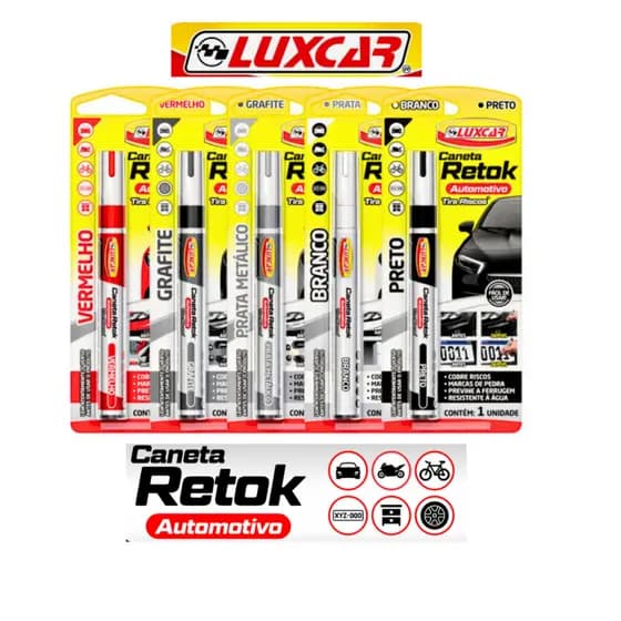 Caneta Reparadora De Pintura Tira Risco Luxcar De Carro Motos Diversas Cores