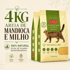 Areia de Mandioca e Milho para Gatos 4kg