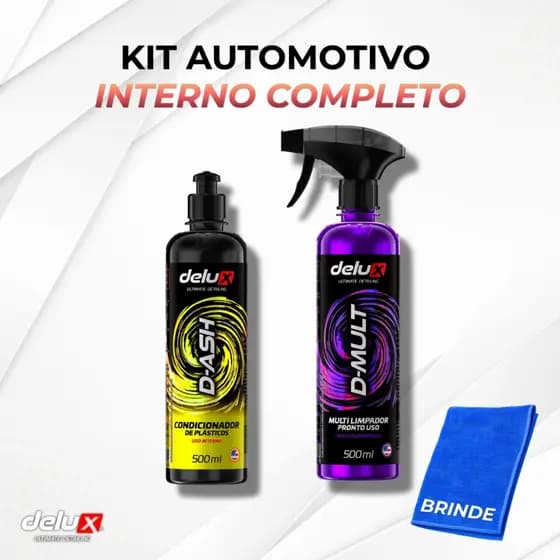 Kit Limpeza Automotiva Interna Completa Delux Condicionador de Plastico Multi limpador