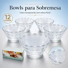 Tigela de Vidro 180ml Kit 6 a 12 Peças Para Sobremesa Molhos e Petiscos Bowl De Vidro